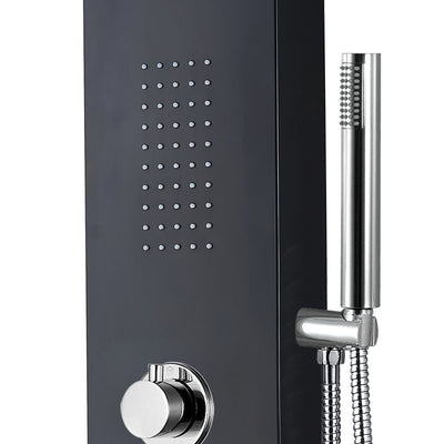ERFU Thermostat-Duschpaneel Schwarz