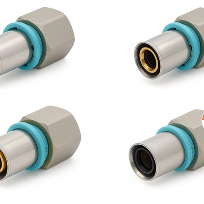 Erfu Raccord droit femelle à sertir multicouche 16 mm x 1/2F-V – certifié DVGW, multi-profils U/H/TH