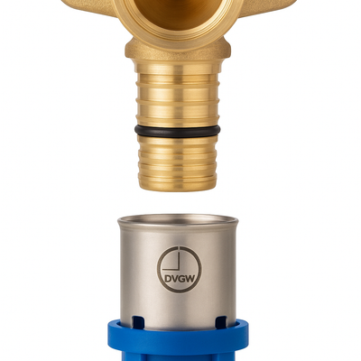 Erfu Raccord Multicouche à Sertir – Culasse Simple Femelle 16 mm x 1/2" – Press Fitting Certifié DVGW, Multi-Profils U/H/TH