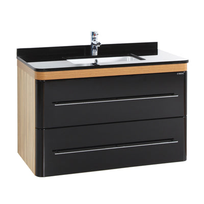 Piano 100 Meuble Sous Plan Noir-Brun 101x85x53cm