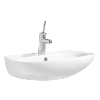 Sedef Ceramic Washbasin White With Tap Hole 60x45cm
