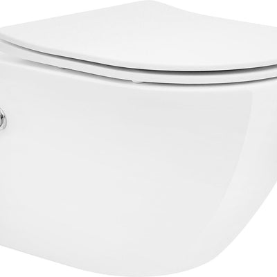 WC Suspendu Rimoff Blanc – Avec Couvercle soft close et robinet bidet pour Eau Froide