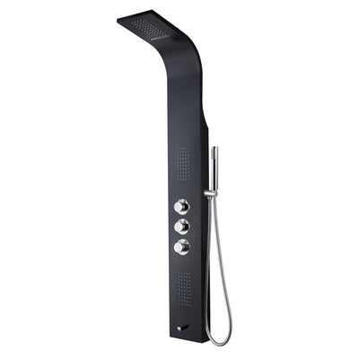 Panneau de Douche Erfu Noir – Douche de Luxe avec Robinet Thermostatique