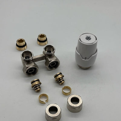 ERFU H-Blok Aansluitset Voor Uitgang Muur met thermostatische kop M30-1/2M-16/2