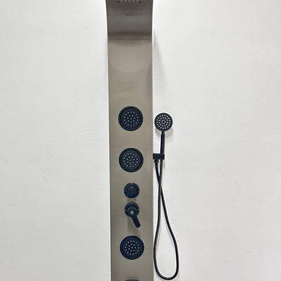 Panneau de douche de luxe en nickel – Fonction pluie et massage