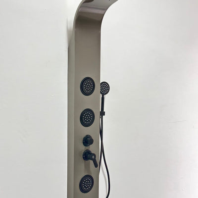 Panneau de douche de luxe en nickel – Fonction pluie et massage