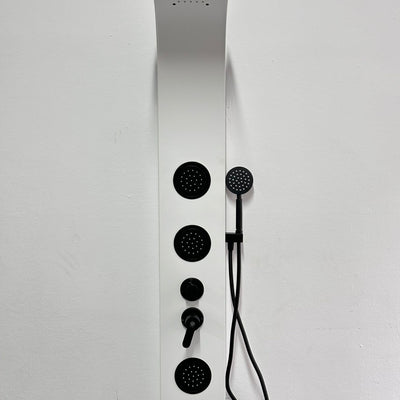 Colonne de douche luxueuse blanche mate – Douche à effet pluie et fonction massage