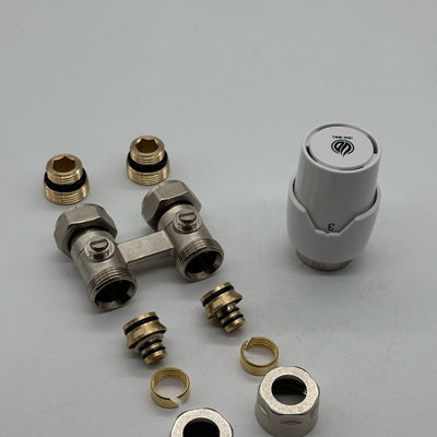 ERFU H-Blok Aansluitset Voor Uitgang Vloer met thermostatische kop M30 1/2M-16/2