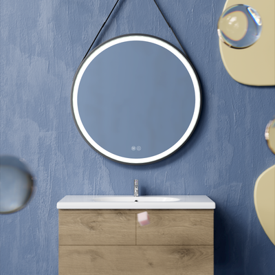 ERFU Ronde LED spiegel 80 cm – Badkamerspiegel met anti-condens en touch verlichting