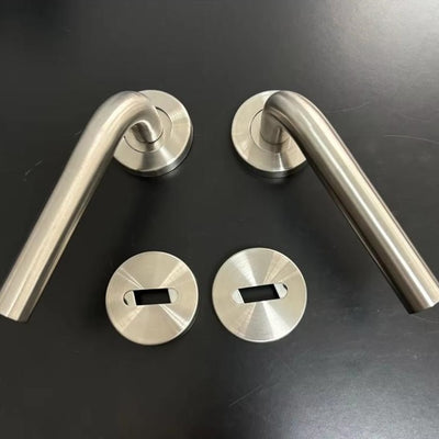 Ronde deurklink met rozet | Roestvrij staal, zilverkleurig