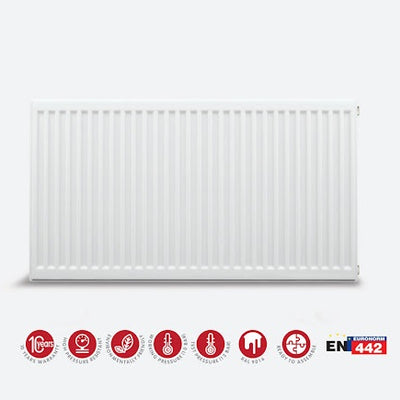 Radiator 30x100 cm - T33 - 1349Watt - Wit RAL 9016