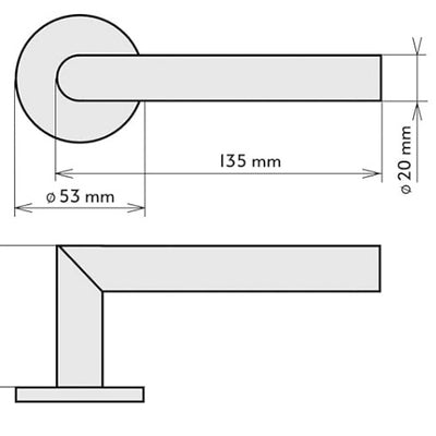 Hoekige deurklink met rozet voor binnendeuren | Krachtige borgveer, steunnokken | Zwart