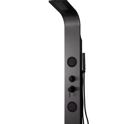 Système de douche de luxe en acier inoxydable Panneau de douche incurvé – Quatre fonctions MATT BLACK