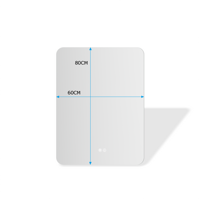 Miroir de salle de bain Rectangulaire ERFU 60x80cm : Élégant, Intelligent et Toujours Clair avec Fonction Anti-Buée