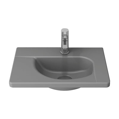 Bocchi Taormina Design Washbasin With Tap Hole 445x310 Matt Gray