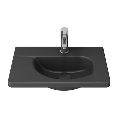 Bocchi Taormina Design Washbasin With Tap Hole 445x310 Matt Anthracite