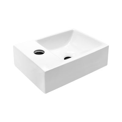 Aloni Ceramic Washbasin White With Tap Hole Left 30.5x19x10.5cm