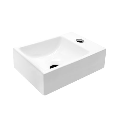 Aloni Ceramic Washbasin White With Tap Hole Right 30.5x19x10.5cm