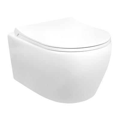 Aloni Design Hänge-WC mit Edelstahlbrause (Bidet) weiß