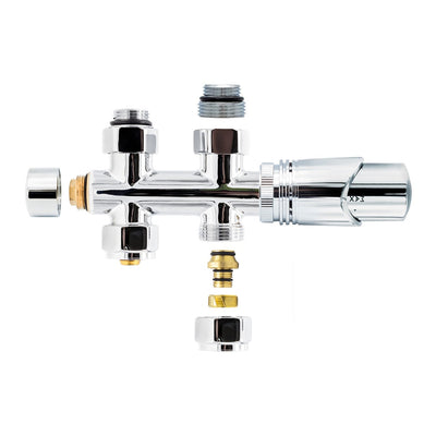 Thermostatic Radiator Tap Straight Chrome 1/2mx16/2 M30