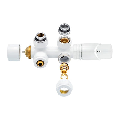 Thermostatic Radiator Tap Angle White 1/2mx16/2 M30