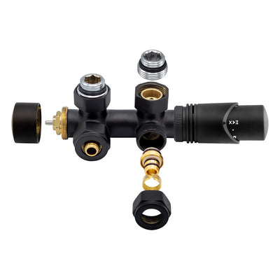 Thermostatic Radiator Valve Angle Black 1/2mx16/2 M30