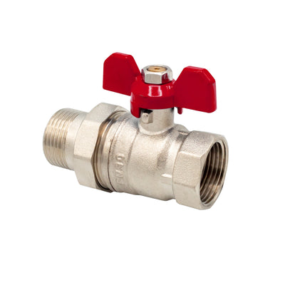 Globe Tap With Butterfly And Loose Coupling Mv 3/4''  Red