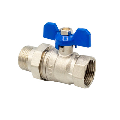 Globe Tap With Butterfly And Loose Coupling Mv 3/4''  Blue