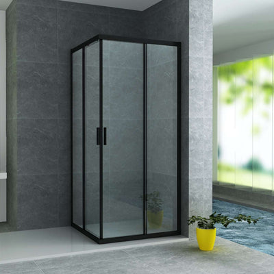 Aloni Shower Corner Entry Mat Black 80x80x195cm