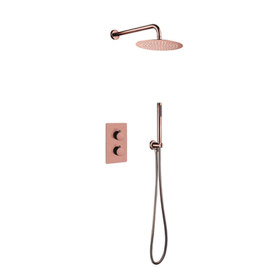 Aloni Robinet De Douche Thermostatique Encastré Cuivre Brossé 25cm