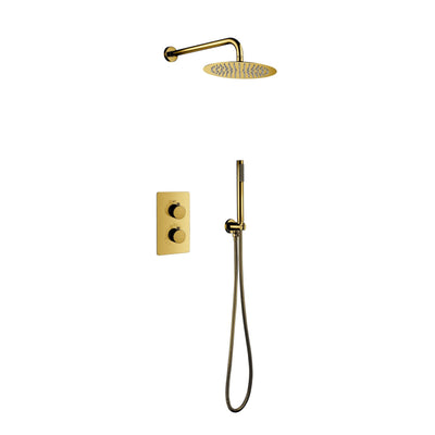 Aloni Robinet De Douche Thermostatique Encastré Or Brossé 25cm
