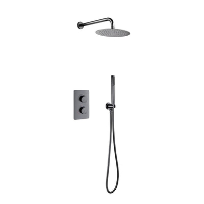 Aloni Robinet De Douche Thermostatique Encastré Gris Bronze 25cm
