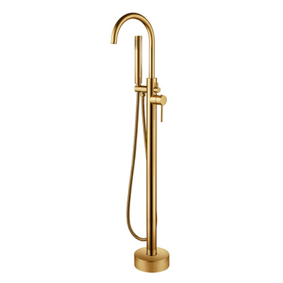 Aloni Free Standing Bath Mixer Single Lever Brushed Gold