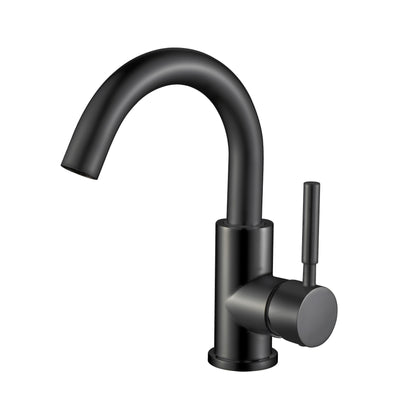 Aloni Ensy Single Lever Washbasin Mixer With Swivel Spout Mat Black