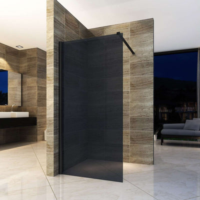 Aloni Walk-In Shower Wall Smoke Glass 8mm 80x200cm