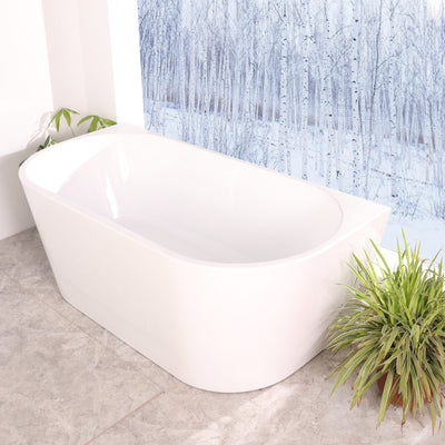 Semi-Free Standing Bath Acrylic White 180x80cm
