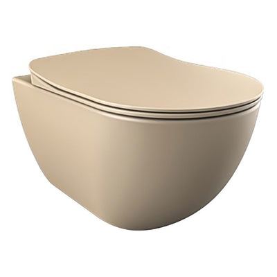 Wc Suspendu Design Cappucino Mat, Avec Hygiène (Bidet) Inox