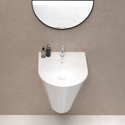 Vasque Ceramique À Poser , Avec Trou De Robinetterie Blanc Brillant