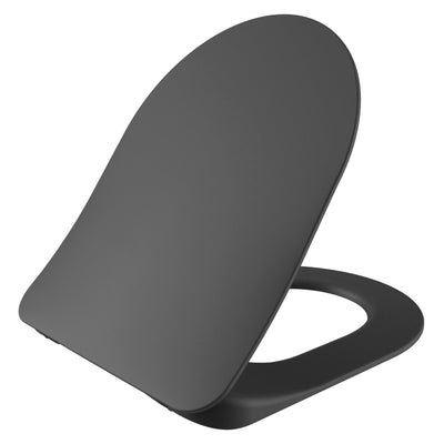 Wc-Zitting Mat Antraciet Duroplast, Inox Scharnieren, Softclose