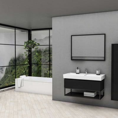 Sharp Meuble Sous Evier 80cm Noir Mat