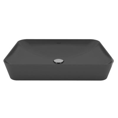 Ceramic Washbasin Rectangle Without Tap Hole 60x40cm Matt Anthracite