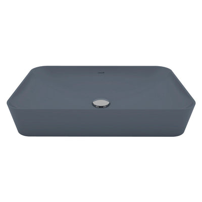 Ceramic Washbasin Rectangle Without Tap Hole 60x40cm Mat Basalt