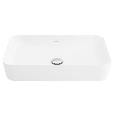 Ceramic Washbasin Rectangle Without Tap Hole 60x40cm White