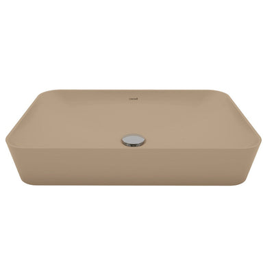 Ceramic Washbasin Rectangle Without Tap Hole 60x40cm Matt Beige