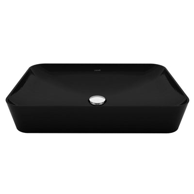 Ceramic Washbasin Rectangle Without Tap Hole 60x40cm Black