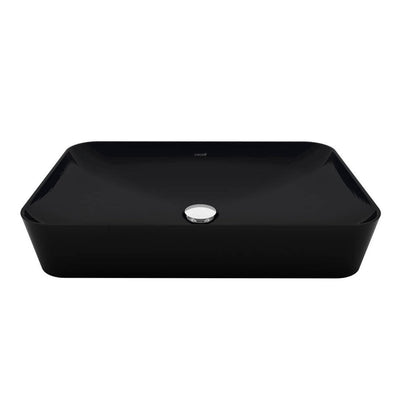 Ceramic Washbasin Rectangle Without Tap Hole 60x40cm Matt Black