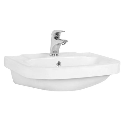 Vasque Ceramique Avec Plage De Robinetterie 56x45cm