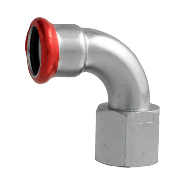 PRESS STAALVERZINKT 'M' BOCHT 90° 3/4 BINNENDRAAD X 22 MM C82QELBP