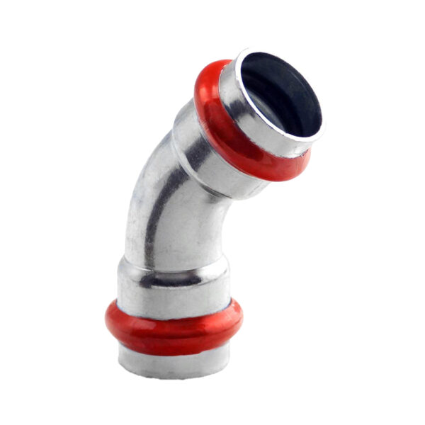 PRESS STAALVERZINKT 'V' BOCHT 45°  VR.VR. 18 C22ZDVILBP