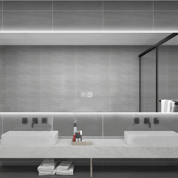 ALONI QUEEN MIRROR - WITH LED LIGHTING - RECTANGULAR - FRAMELESS - WITH HEATING - LED COLOR TEMPERATURE 3500-6500K - 160X60CM